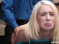 Grosse bite, Blonde, Sucer une bite, Gorge profonde, Poilue, Hard, Chatte, Maigrichonne