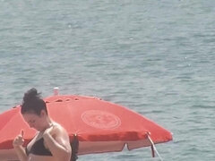 ビーチ, デカ尻, デカパイ, 自家製, 淫乱熟女, アウトドア, 公共, のぞき
