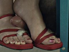 素人, フェラチオ, 足, 熟年