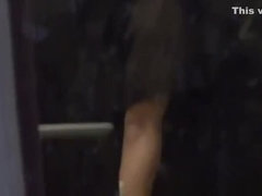 Japanese babe in lingerie gets watched fucking through window