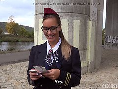 Naomi Bennet gets her perfect body ravished in public like a Czech slut