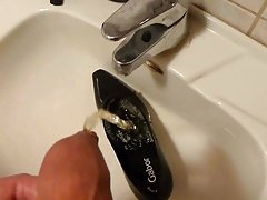 Piss in wifes black patent classic pump