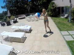 POVD Outdoor fuck and facial for small breasted blonde Alexa Grace