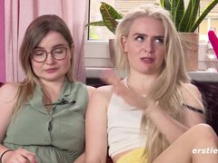 ブロンド, ディルド, 指いじり, ドイツ人, キス, なめる, オーガズム, 剃毛