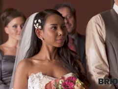Chica, Novia, Morena, Engañando, Sexo duro, Lencería, Público, Boda