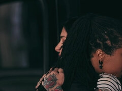 Black, Brunette, Interracial, Kissing, Lesbian, Licking, Outdoor, Tits