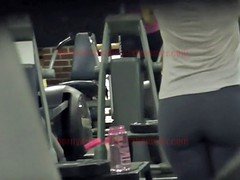 Nerdy Looking White Girl Working Out Nice Tits And Ass