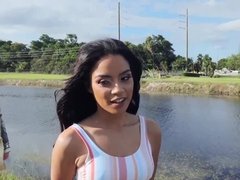 Noire, Énorme, Fille latino, Seins naturels, Petite femme, Chatte, Cheveux courts, Nénés