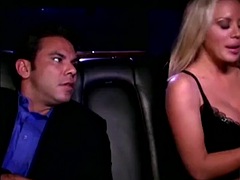 Whore Bridgette fucks Devinn and then masturbates in the limousine