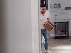 Busty woman is getting fucked by the delivery guy