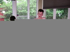 NastyTwinks - TV and Chill - Two couples are watching TV when they start fooling around. Hot uncut Latinas and trading asses