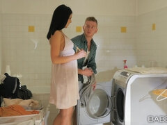 Katie's Sanctuary Part 1 - smoking hot Coco De Mal fucks a guy while doing laundry