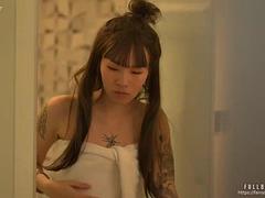 Leie, Asiatisch, Bisexuell, Blasen, Schwul, Gruppe, Hardcore, Flotter dreier