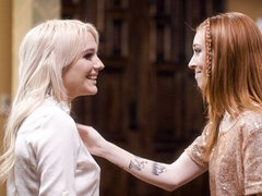 Cul, Embrassement, Lesbienne, Chatte, Rasée, Maigrichonne, Adolescente, Nénés