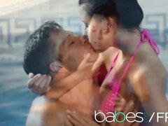 Chica, Novio, Natural, Piscina, Afeitado, Flaco, Adolescente, Hilo dental