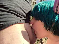 Blasen, Emotionale dirne, Würgen, Selbstgemacht, Im freien, Öffentlich