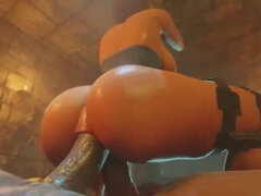 Tridimensionnel, Gros cul, Grosse bite, Noire, En levrette, Doigter, Masturbation, Mature