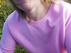 Pijpbeurt, Sperma in mond, Sperma shot, Buiten, Openbaar, Slet