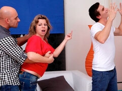 素人, デカチン, デカパイ, フェラチオ, ぽちゃ, バック, ヒール, 巨大