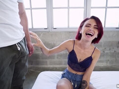 お尻, デカチン, フェラチオ, チン, 巨大, オマンコ, ティーン, オッパイの