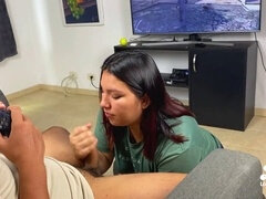Mamada, Semen en la boca, Latina, Masturbación, Español, Chupando