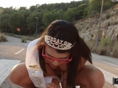 Grote lul, Brillen, Hd, Gezichtspunt, Openbaar, Slet, Spaans