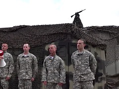 軍人, フェラチオ, ゲイ, グループ, 手コキする, 筋肉, オージー, ユニフォーム