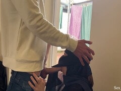 Hijab, in front of, whip out