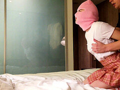 フェラチオ, 中出し, 口内発射, イく瞬間, 女, マスク, オーガズム, ティーン