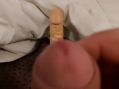 素人, 女装男装, ディルド, 足, 足フェチ, 手コキする, オナニー, ナイロン