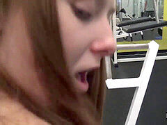 young superslut Fucks Stranger In Gym For Cash In Front Of Angry boyfriend