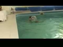 Asiatique, Nana, Doigter, Piscine