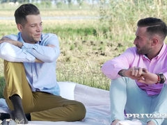 Mamada, Europeo, Corridas faciales, Grupo, Hd, Natural, Al aire libre, Ruso