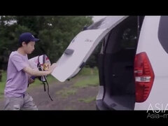 アジア人, フェラチオ, 中国人, カップル, バック, エロティック, アウトドア, 馬乗り