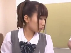 Female employee who is played while making phone calls