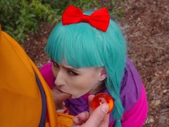 Cute cosplay girl Jessie Saint gets properly fucked by bearded stallion