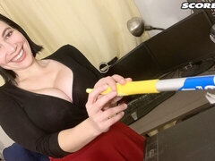 Grosser arsch, Grosser schwanz, Grosse titten, Braunhaarige, Schwanz, Milf, Pov, Kurzes haar