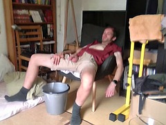 Bator Caveman Pissing Around and Enjoying His Cave-manliness