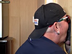 Verga grande, Mamada, Semen en la boca, Gay, Agujero de la gloria, Masturbación, Maduro, Chupando