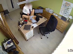 Big tits, Brunette, Busty, Office, Reality, Tits