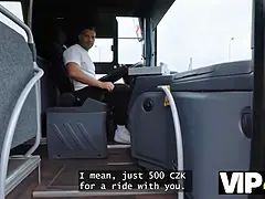 Vip4k. pretty big boobed chick is fucking in the bus