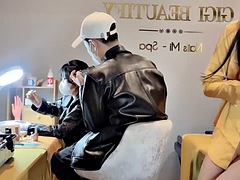 素人, アジア人, 美女, オナニー, サウナ, おもちゃ