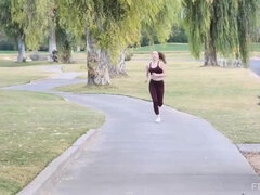 Brunette's Outdoor Lingerie Play (Day 2)