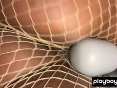 Schwarz, Dildo, Lingerie, Masturbation, Zierlich, Solo, Strümpfe, Titten
