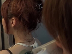 Leie, Asiatisch, Arsch, Tussi, Blasen, Verrückt, Reiten, Titten