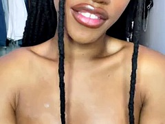 Amateur, Nana, Beauté, Grosse bite, Noire, Bondage, Tir de sperme, Noir ébène