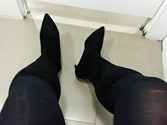 Schwarz, Stiefel, Schwul, Hd, Strumpfhose