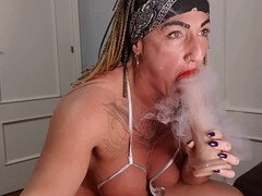 Muscular woman, mature, cougar