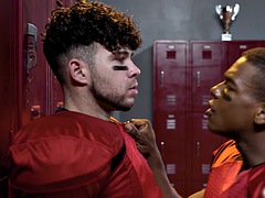 Crazy studs Adrian Hart and Joseph Castlian have gay sex in the locker room