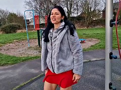 Leie, Braunhaarige, Nackt, Im freien, Öffentlich, Solo, Titten